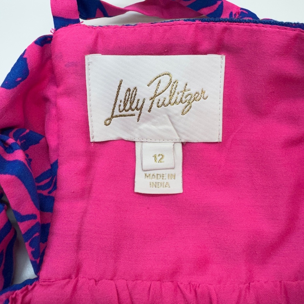 Lilly Pulitzer Dress Women Size 12 Pink Zebra Print Bernadetta Preppy Maxi - Picture 4 of 9
